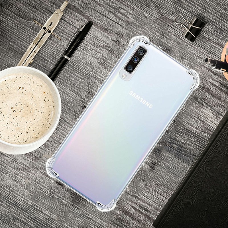 Fitted Soft TPU Silicon Case Shockproof Bumper Slim Clear Phone Back Cover for Samsung Galaxy A50