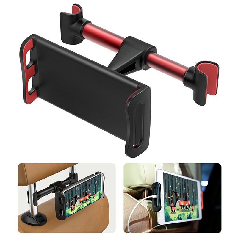 CHZ-04 Clip-On Car Headrest Mount Holder Rear Seat Plate Bracket Phone Holder for Smartphone iPad Tablet