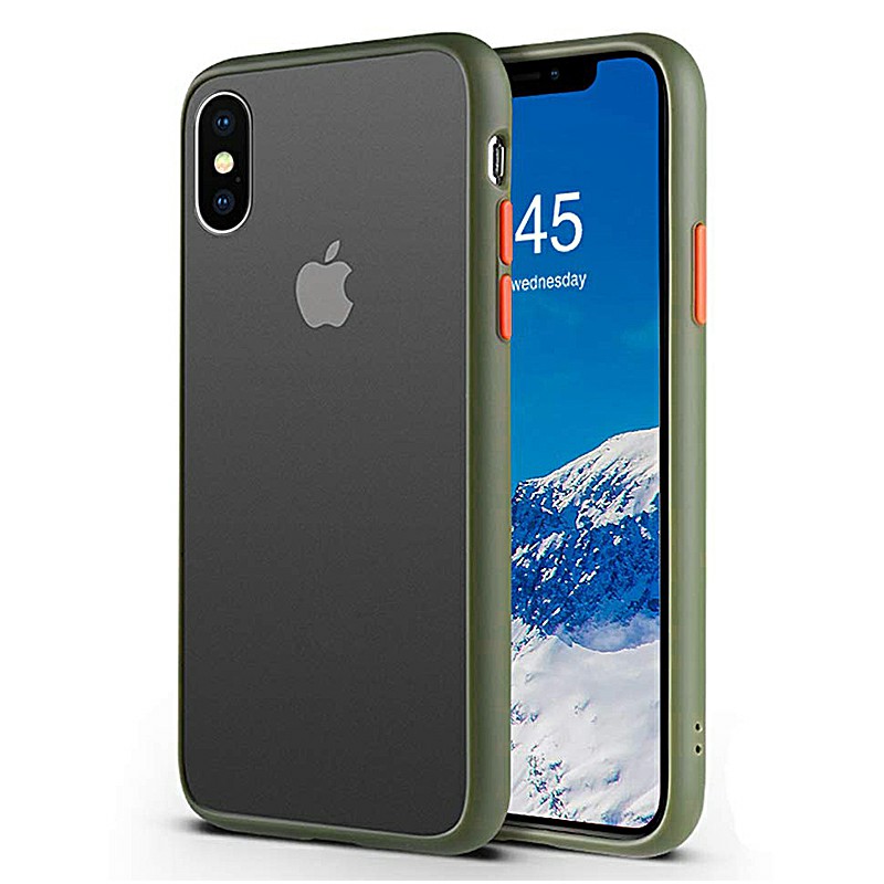 Frosted Matte Phone Case Contrast Color Back Case Cover Protective Case for iPhone X/XS