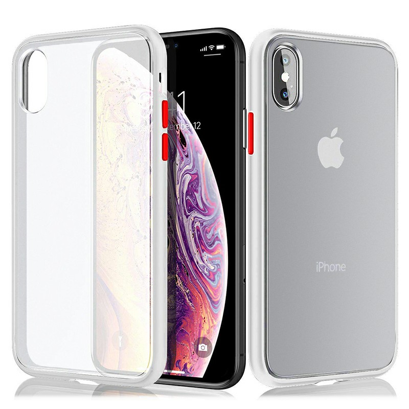 Frosted Matte Phone Case Contrast Color Back Case Cover Protective Case for iPhone X/XS