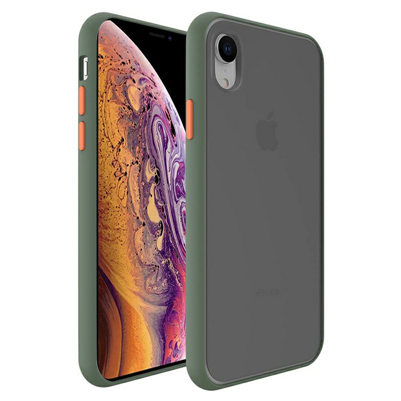 Shockproof Slim Phone Case Frosted Matte Contrast Color Back Case Cover for iPhone XR