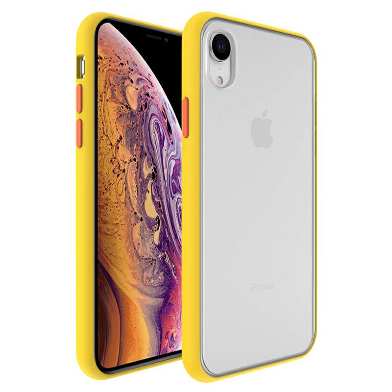 Shockproof Slim Phone Case Frosted Matte Contrast Color Back Case Cover for iPhone XR