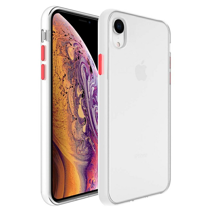 Shockproof Slim Phone Case Frosted Matte Contrast Color Back Case Cover for iPhone XR