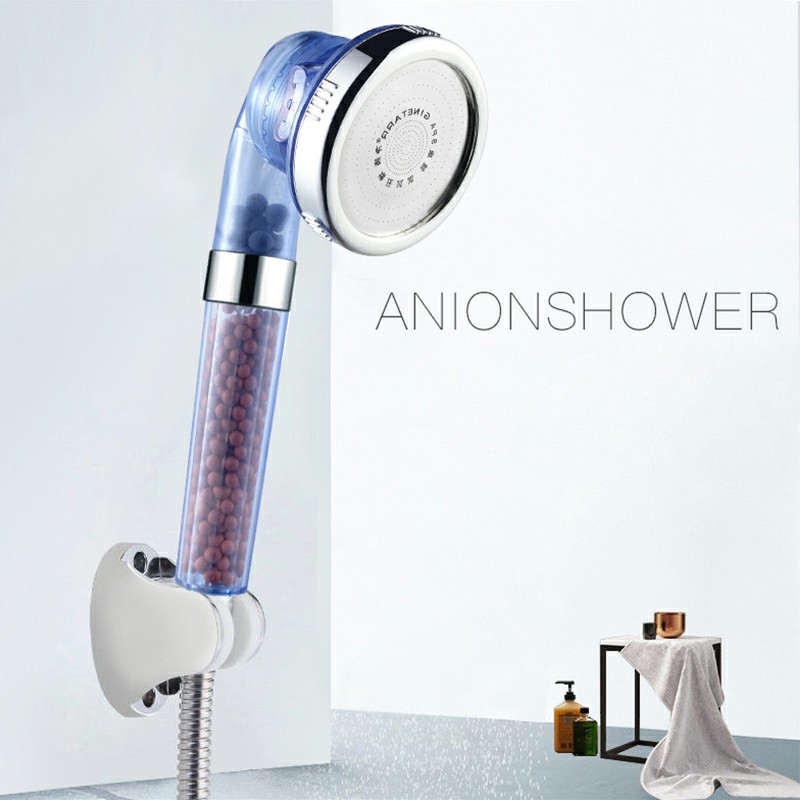 Adajustable 300% High Turbo Pressure Water Saving Laser 3 Modes Dismountable Shower Head with Filter Beads