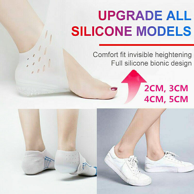 Increase Heel Pad Sock Liners Invisible Lift Insoles Insole Pad Pain Relief for Men and Women