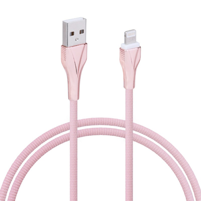 1m 8 pin Polyester Fabric Braided Charger Cable Charging Cable