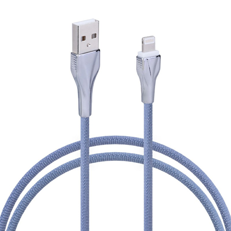 1m 8 pin Polyester Fabric Braided Charger Cable Charging Cable