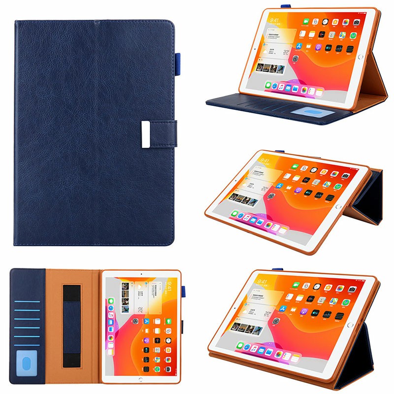 iPad PU Leather Case Multiple Viewing Flip Stand with Stylus Pen Holder Card Slot for iPad 5/6/7/8/9