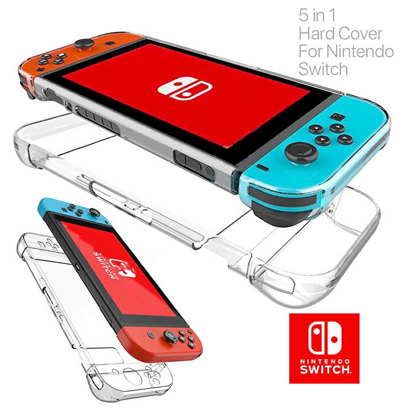 5 in 1 Nintendo Switch Transparent Clear Shockproof Protective Hard Case Cover