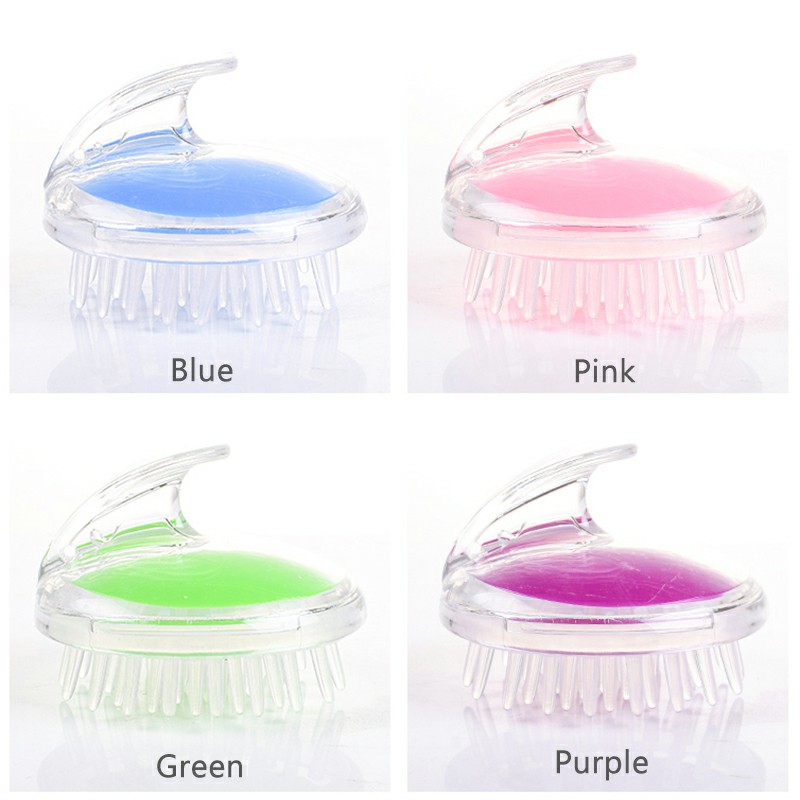 Wholesale Handheld Silicone Scalp Shampoo Massage Hair Brush Shower Head  Hair Washing Comb - Purple - Aulola UK