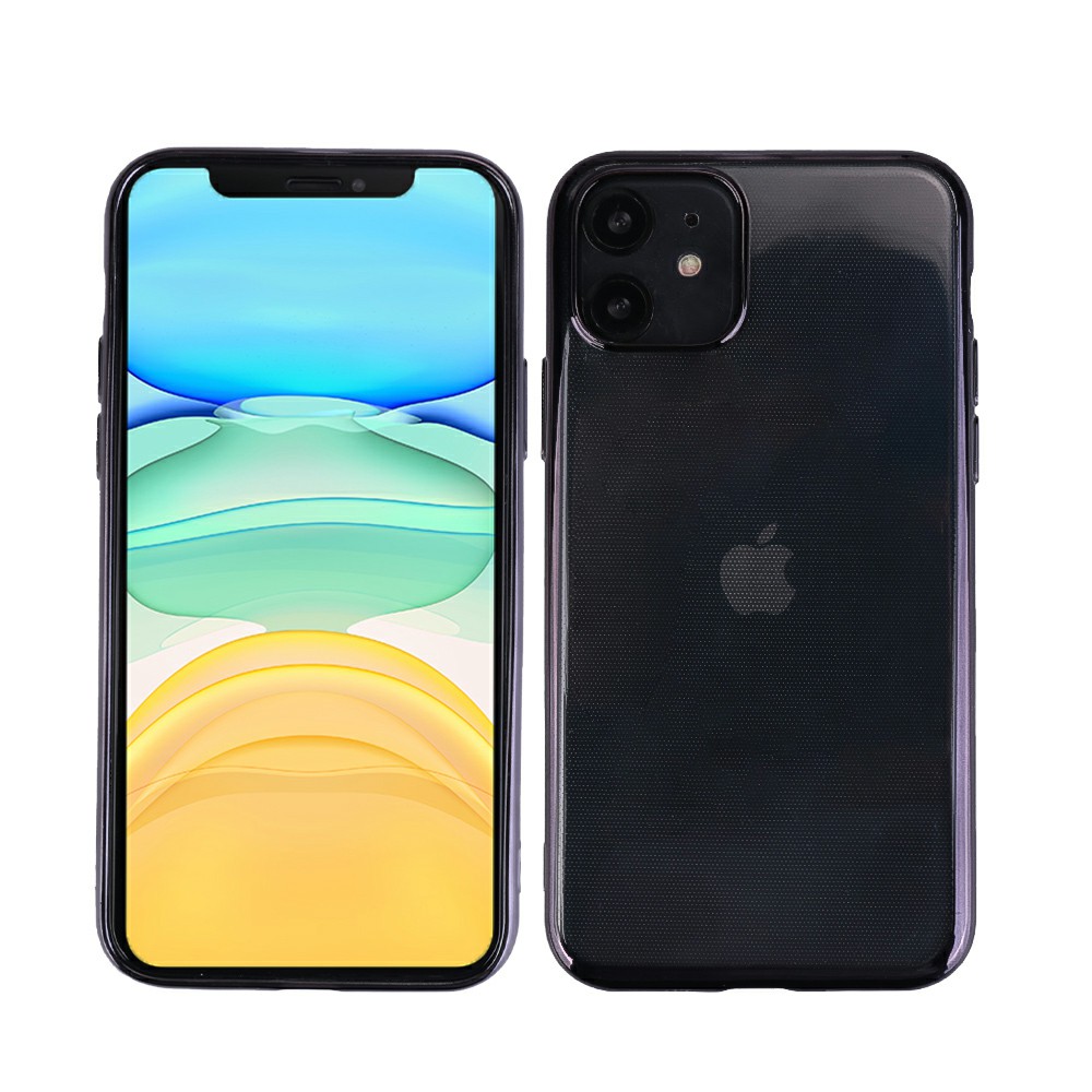 Fitted Silicone Shockproof Phone Case Soft TPU Plated Frame Back Cover for iPhone 11