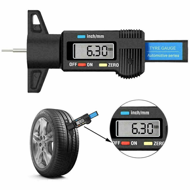 0-25mm LCD Digital Tyre Depth Gauge Caliper Tread Motorbike Car Truck Tester Measurer