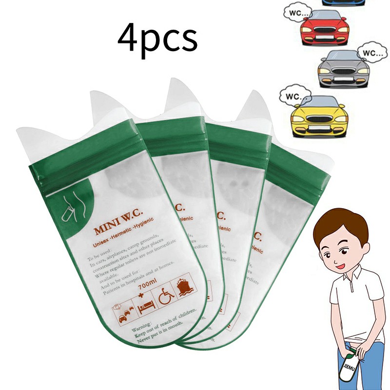 4pcs 700ml Emergency Portable Car Urine Bag Vomit Bags Mini Mobile Toilets Disposable Handy Unisex Kids Using Outdoor