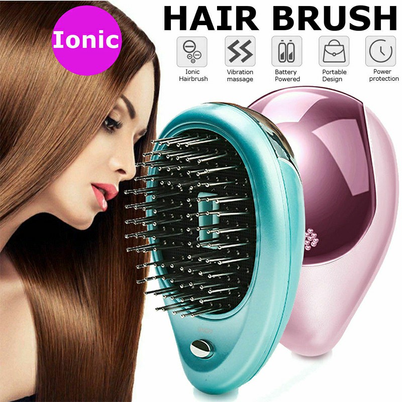 Portable Electric Ionic Hairbrush Takeout Mini Ion Hair Brush Comb Massage