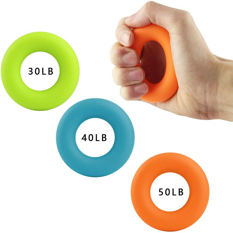 Silicone Hand Grip Exerciser Strengthener Ring for Finger Strength and Stress Relief 50 lbs