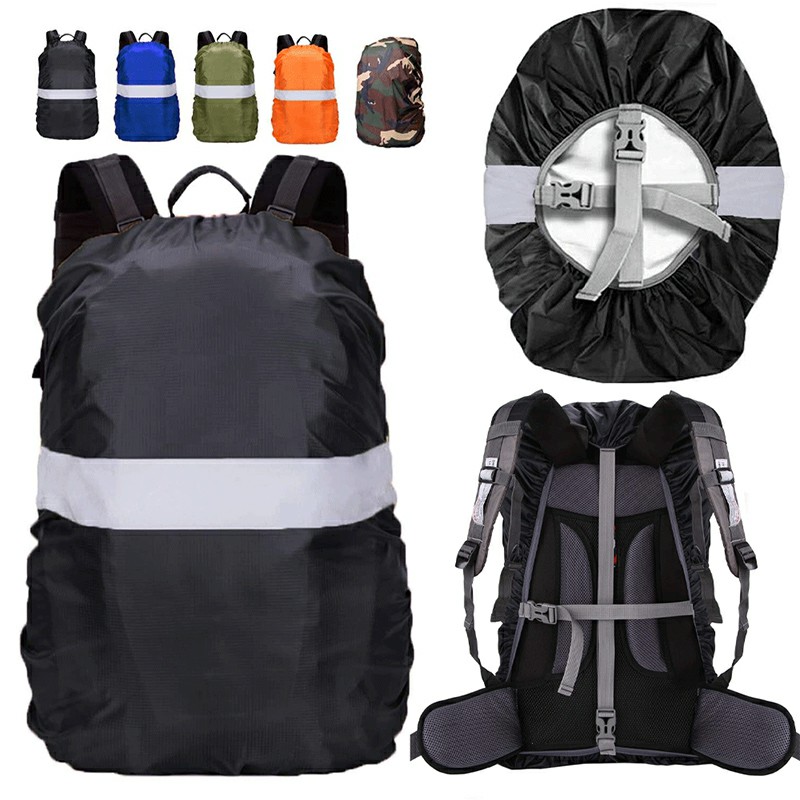 Outdoor Reflective Function Waterproof Dustproof Backpack Rain Cover Shoulder Bag Cover Black