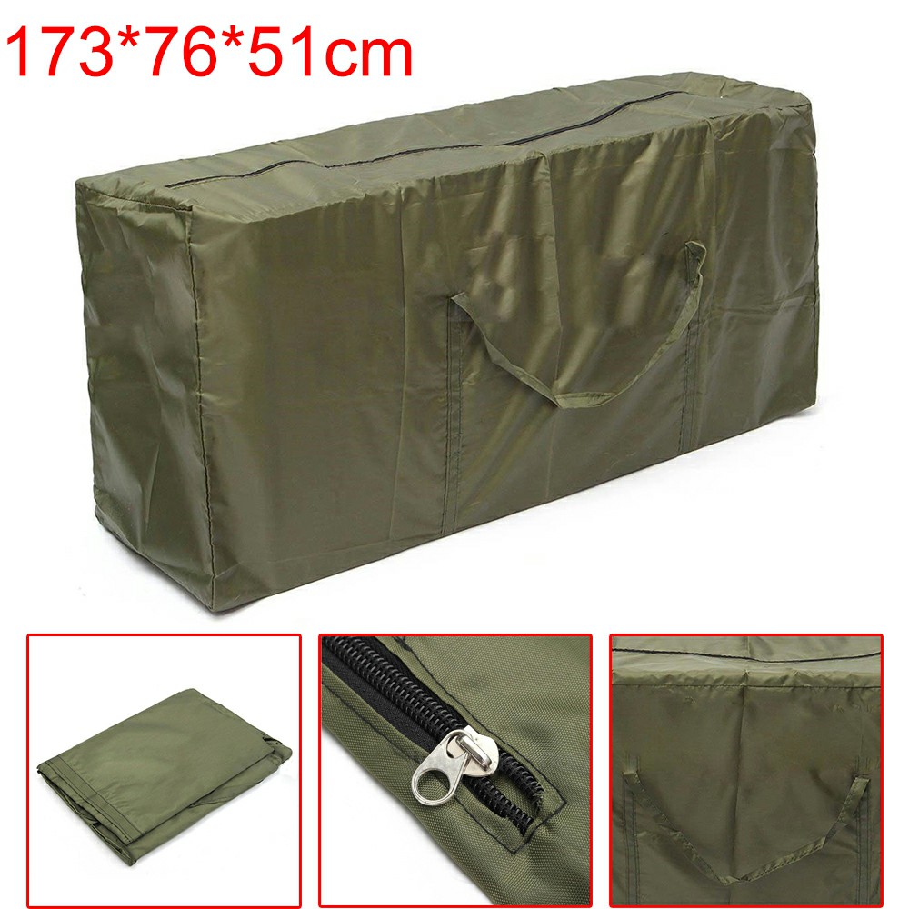 Waterproof Outdoor Furniture Cushion Storage Bag Organizer 210D Oxford Cloth - Army Green