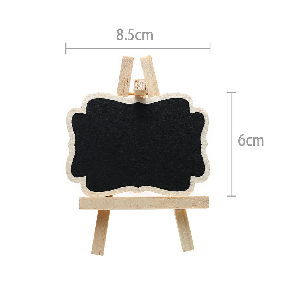 12pcs Mini Message Wooden Blackboard Note Sign Message Chalk Board Table Rectangle Top with Easel