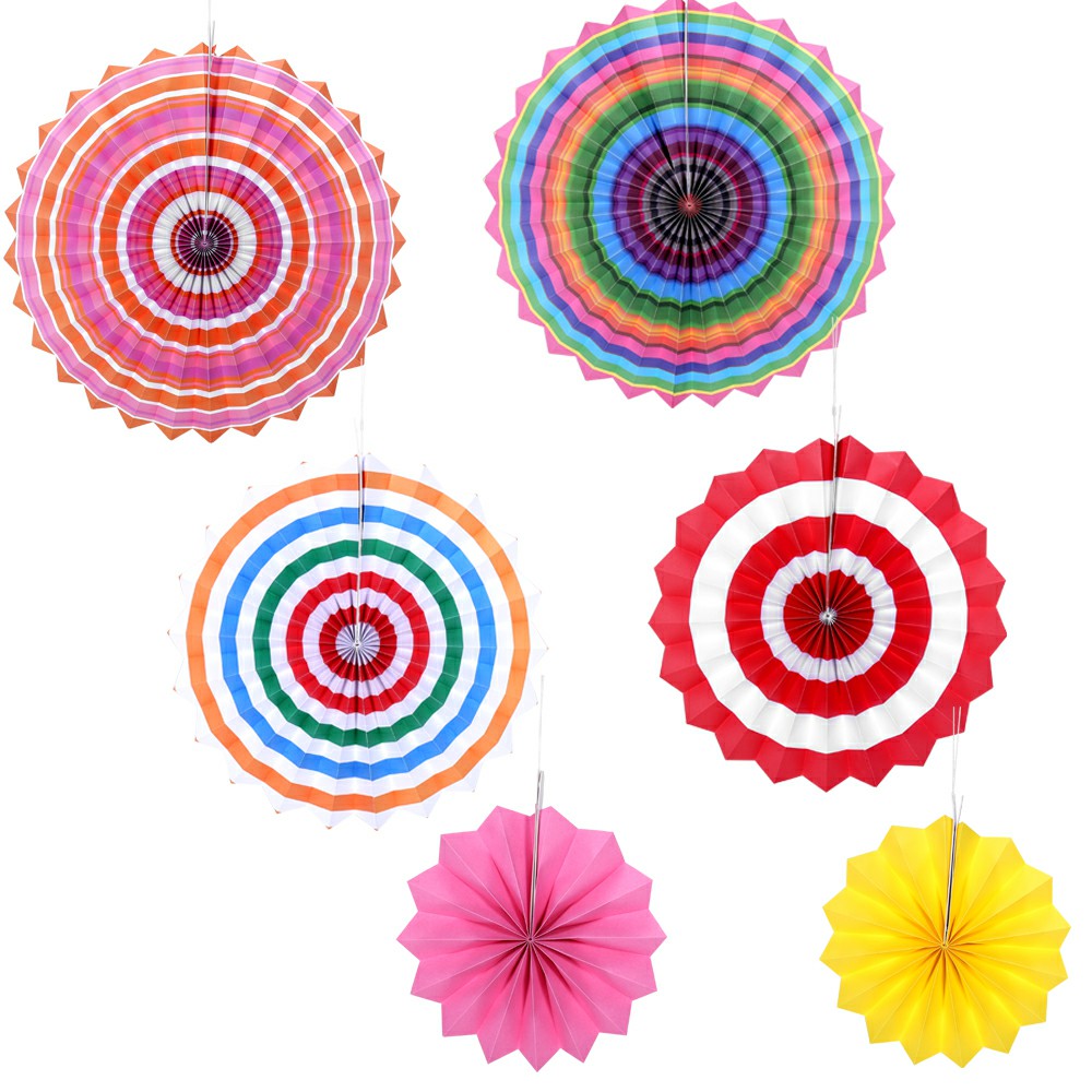 6pcs Paper Fan Flowers Wedding Baby Birthday Party Tissue Paper Table Decoration