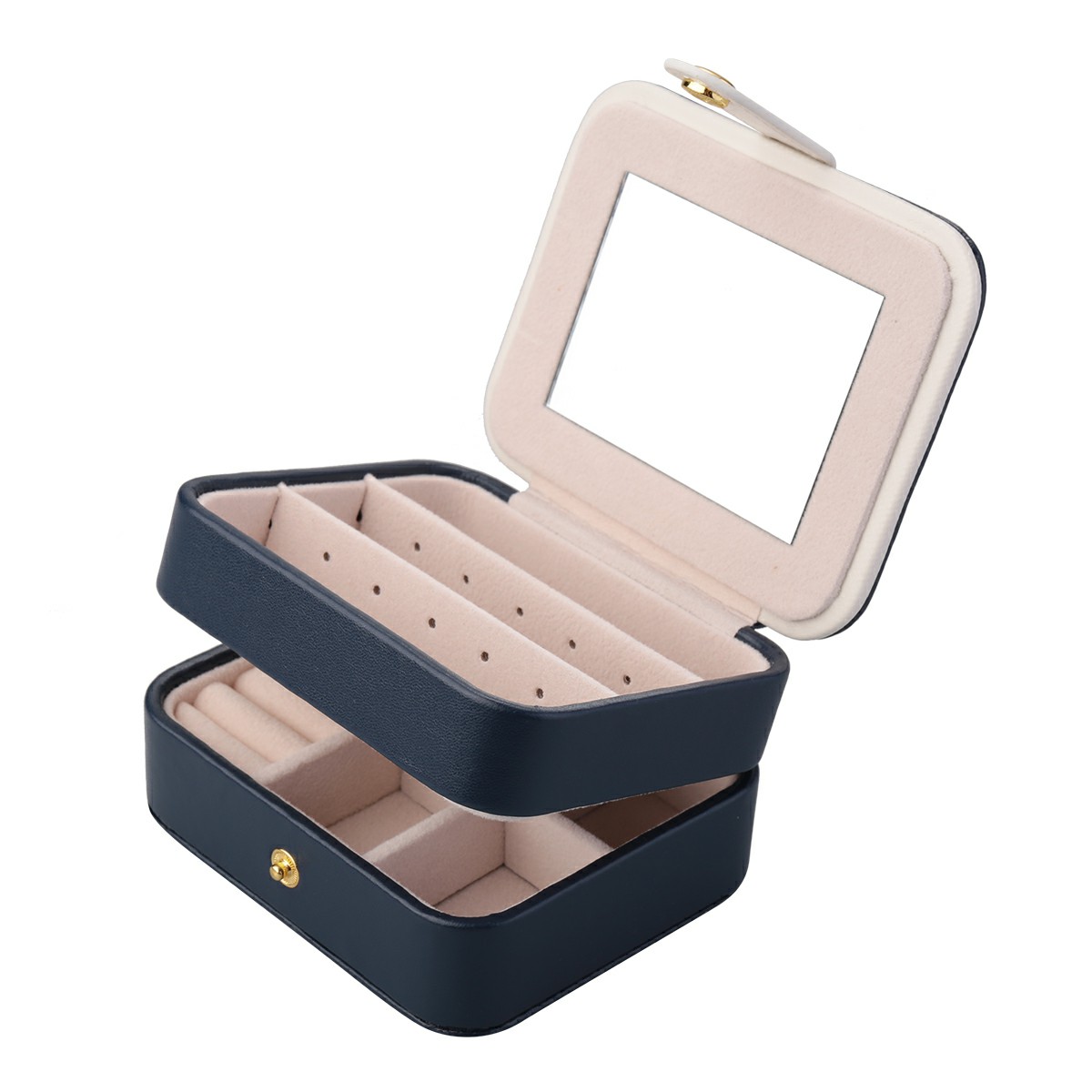 Creative Small Jewelry Box Multilayer Portable Travel Jewelry Box Leather Earrings Storage Box