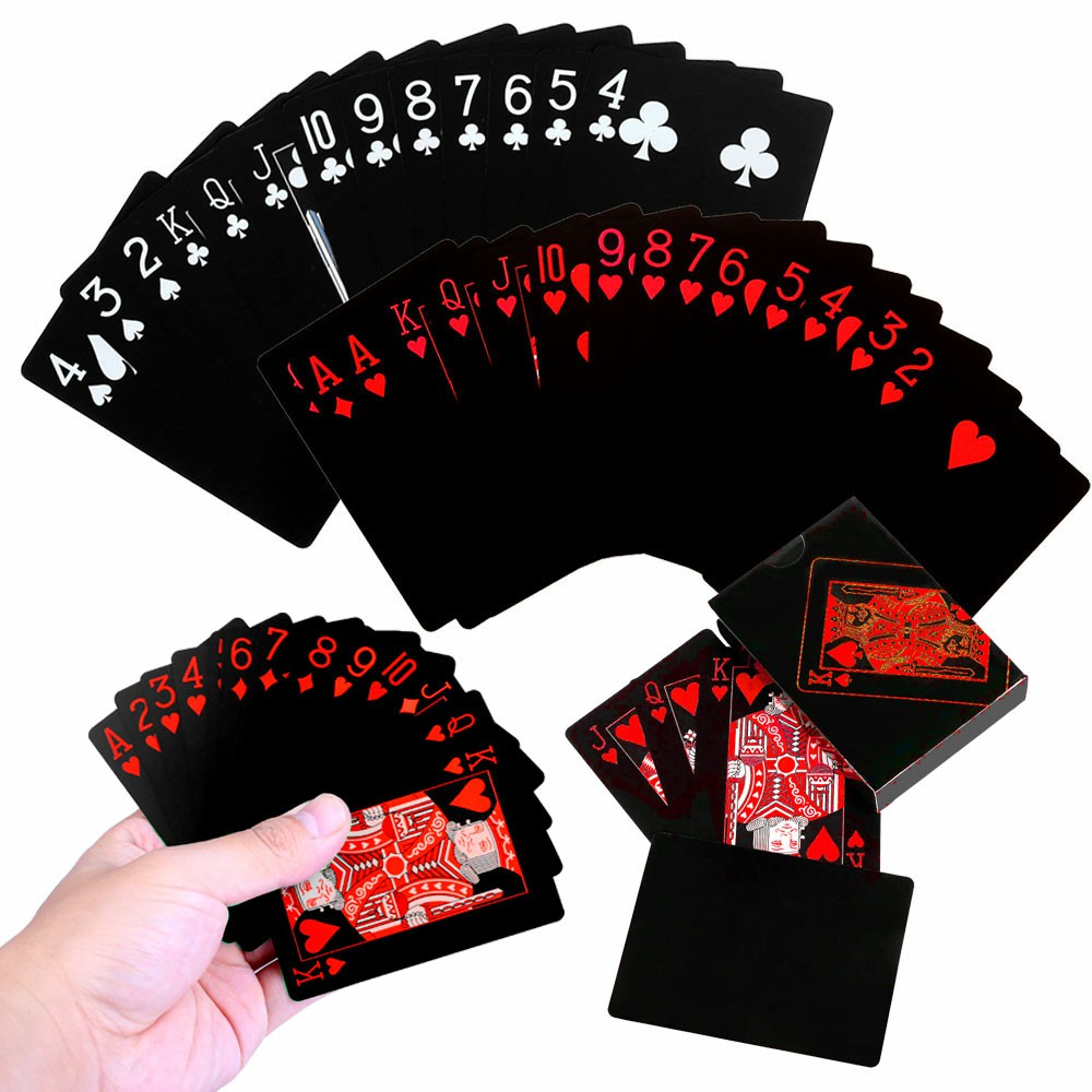 Waterproof Playing Cards Plastic Poker Board Games Magic Cards Texas Black Poker Creative Gift