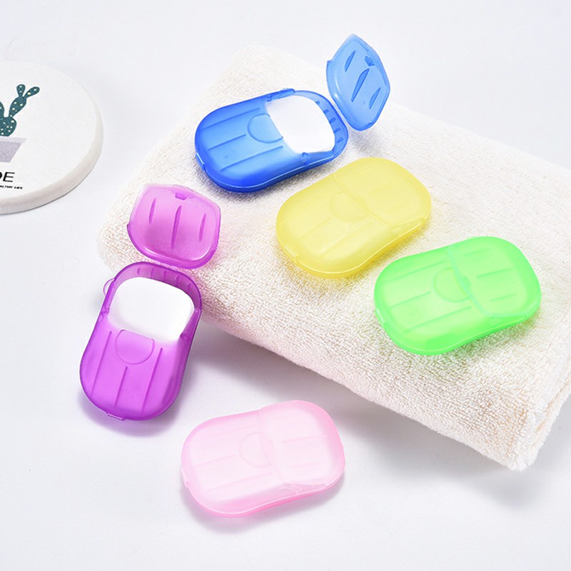 100 pieces Portable Soap Flakes Washing Hand Paper Foaming Slice Sheets Scented for Travel Home