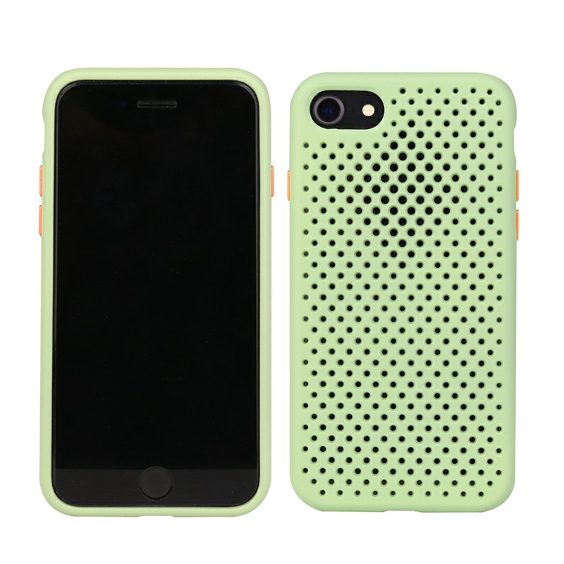 Silicone Gel Rubber Cooling Mesh Cover Shockproof Cover Case for iPhone7/8