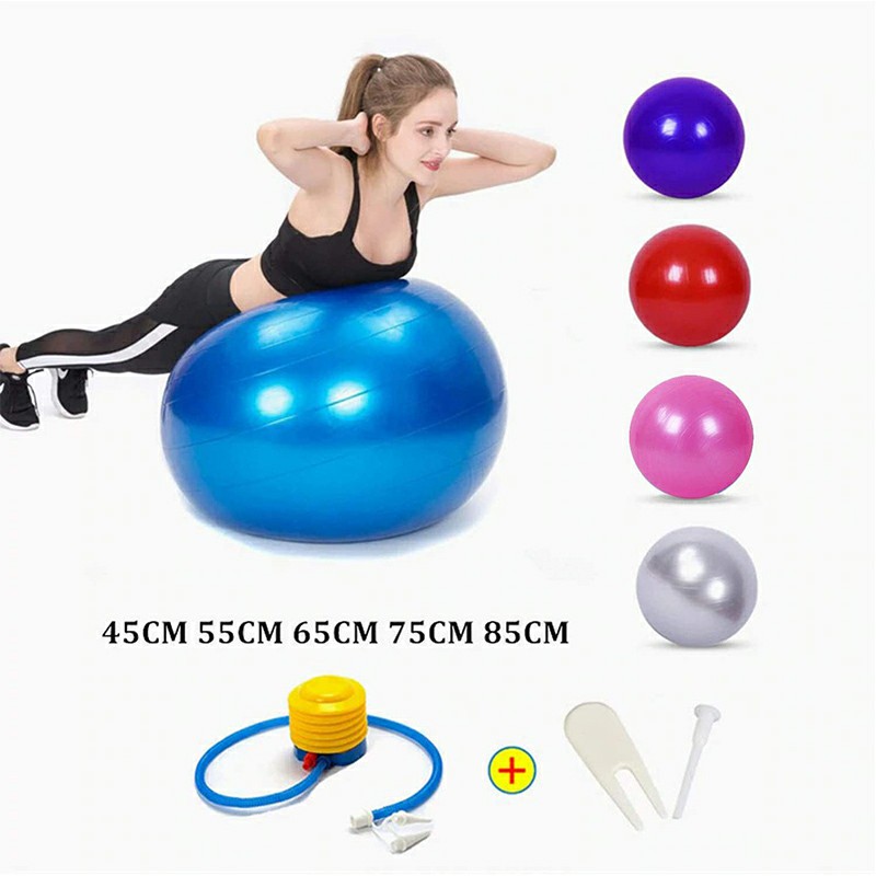 55cm Sports Fitness Yoga Ball Fitball Pilates Balance Gym Exercise Yoga Ball with Inflator