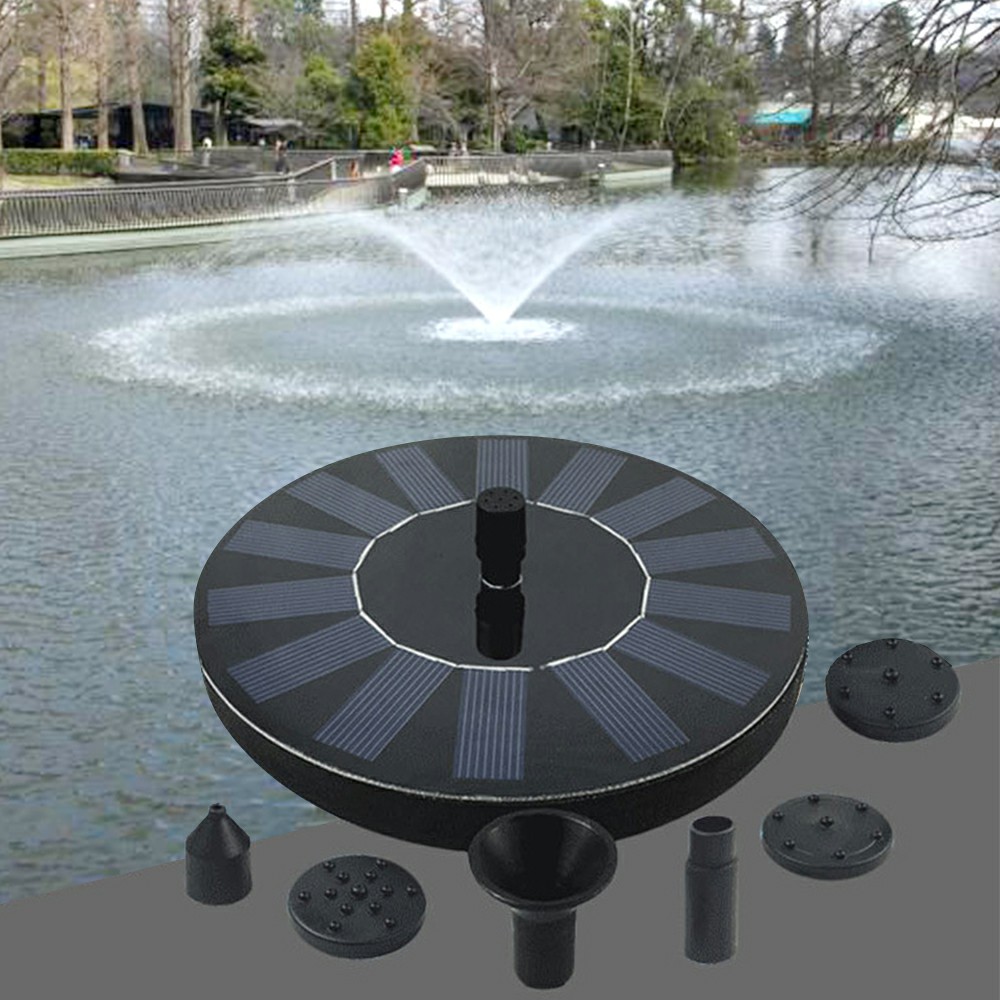 180L/H Solar Panel Power Floating Pump Water Feature Pool Aquarium Round Fountain