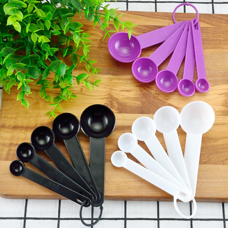5pcs Plastic Measuring Cups Spoons Teaspoon Kitchen Cooking Tool Baking Gauge