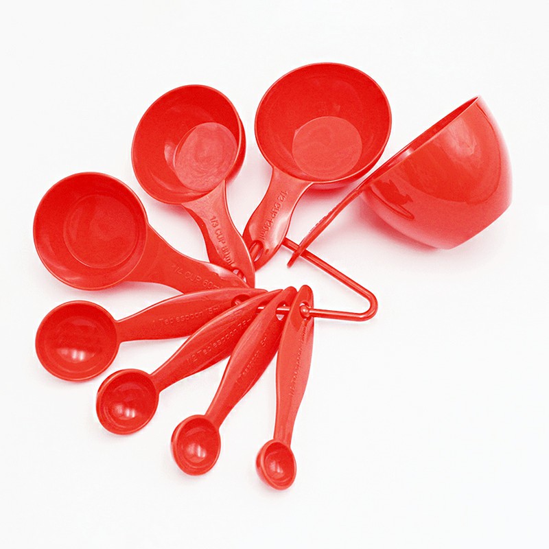 8pcs Plastic Measuring Cups Spoons Teaspoon Kitchen Cooking Tool Baking Gauge
