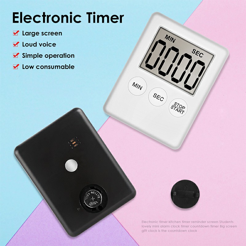Mini LCD Digital Display Kitchen Timer Cooking Countdown Alarm Temporizador