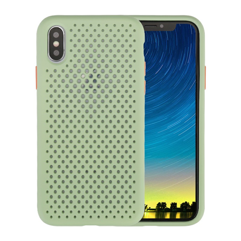 Silicone Gel Rubber Cooling Mesh Cover Shockproof Cover Case for iPhone XS Max