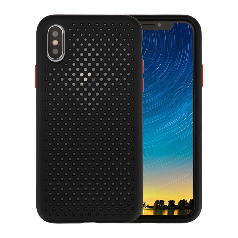 Silicone Gel Rubber Cooling Mesh Cover Shockproof Cover Case for iPhone XS Max