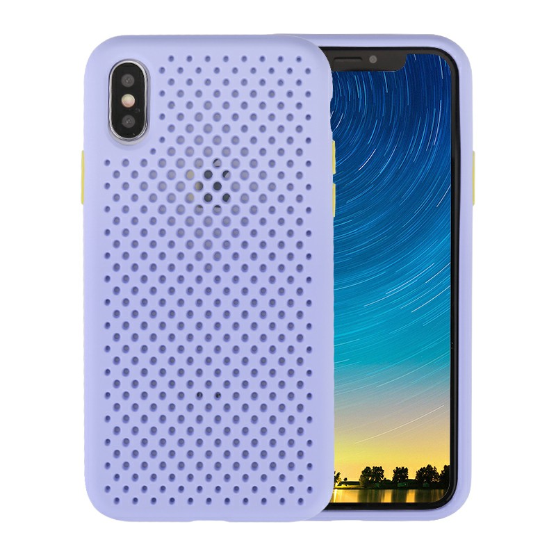 Soft Silicone Protective Back Cover Cooling Mesh Case Shockproof Cover Case for iPhone X/XS