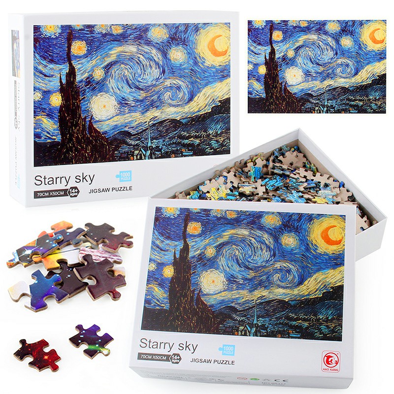 1000pcs Puzzles Intelligence Decompression Family Game Art Decor for Child Adult