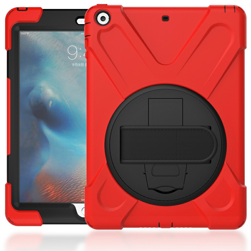 Heavy Duty Rugged PC Silicone Case with Rotating Bracket for Apple iPad 5 iPad Air