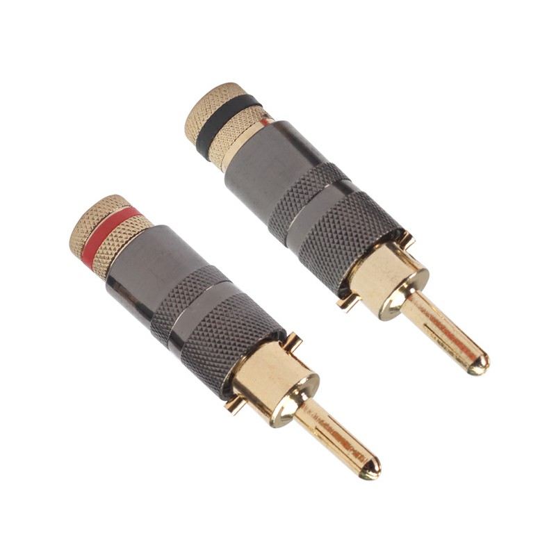 2 pcs Nakamichi Speaker Cable Banana Plug with Lock Speaker Amplifier Connector