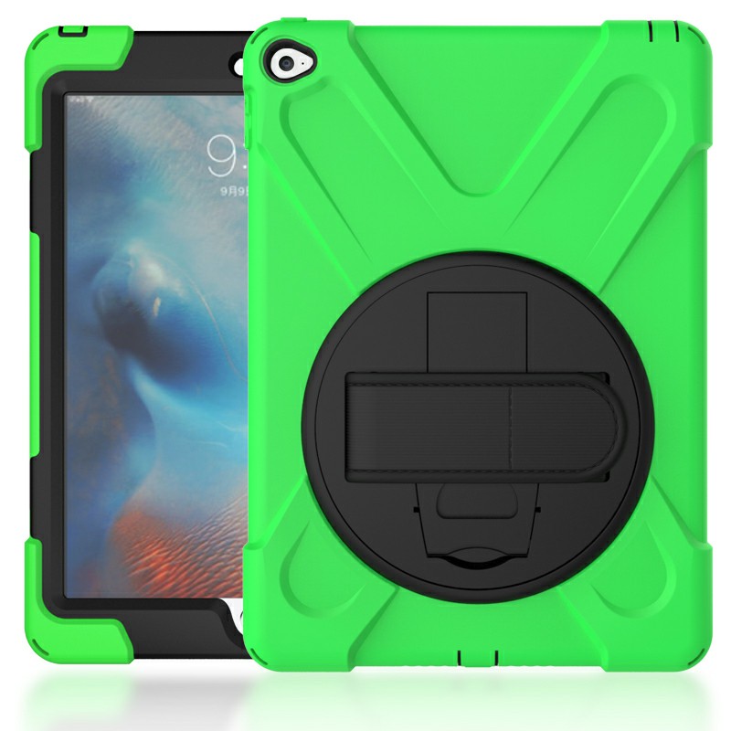 360 Degree Rotation Back Cover Shockproof Cases with Stand for iPad Air 2