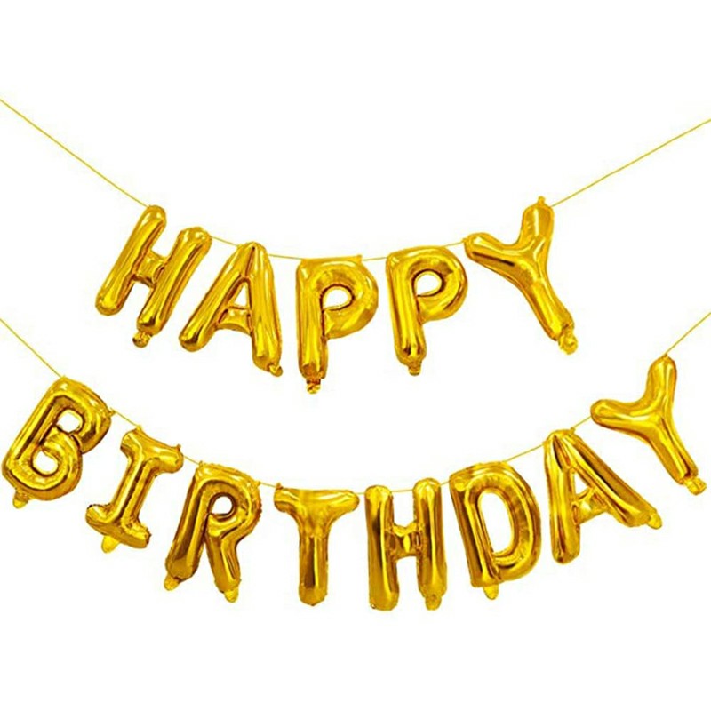 Happy Birthday Balloons Aluminium Film Letter Balloon Sequins Five-pointed Star Balloon