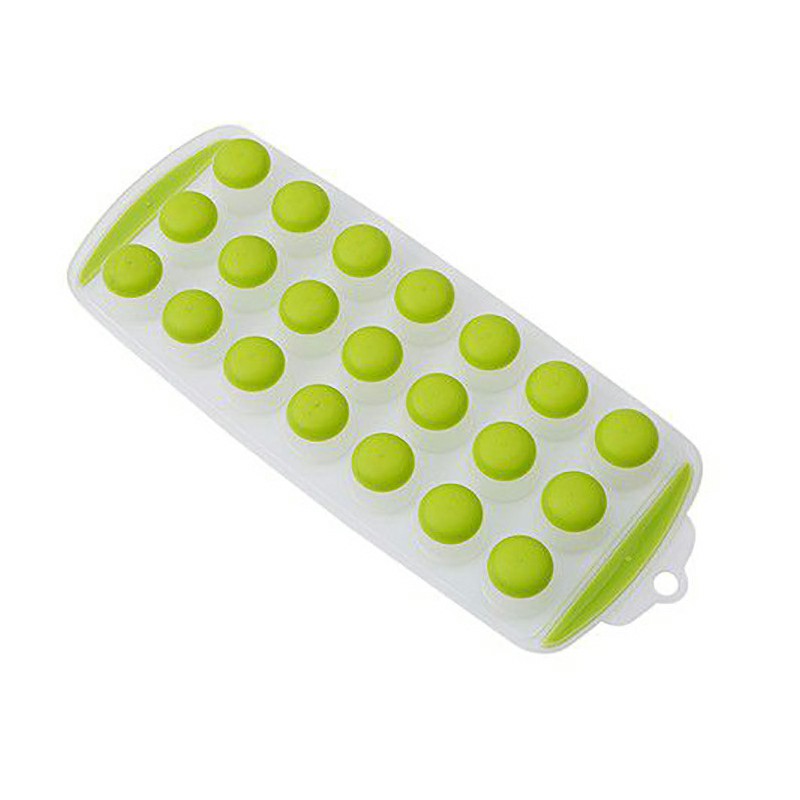 Ice Cube Tray Easy Pop out Maker Plastic Silicone Top Mould 21 Jelly