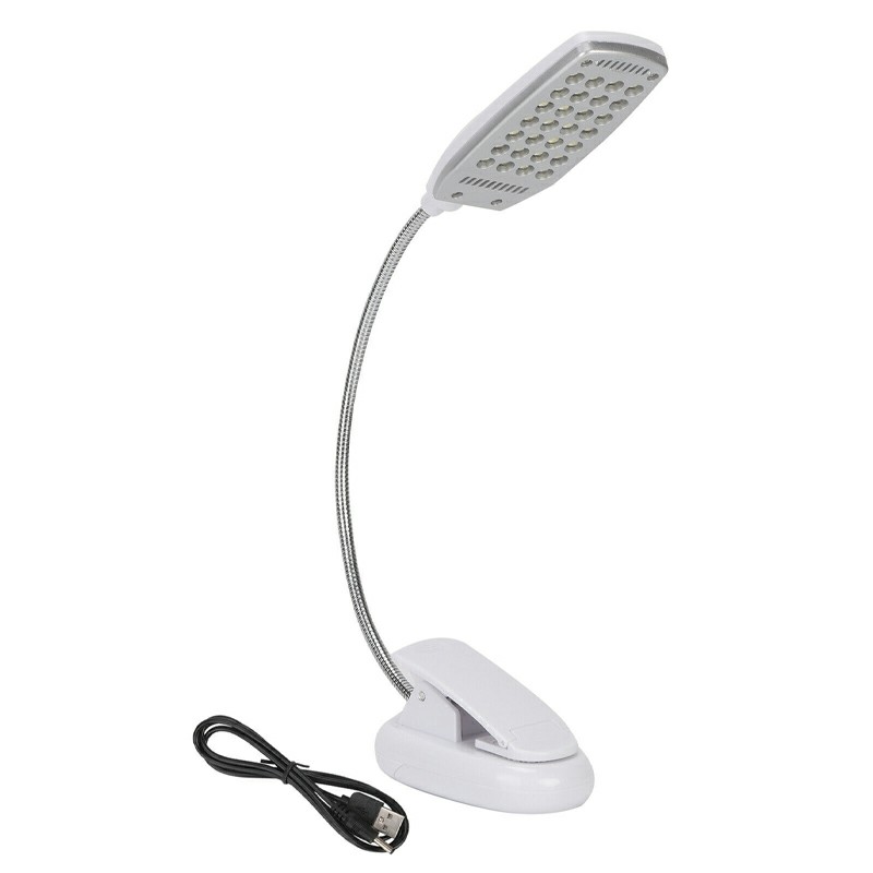 Flexible USB Clamp Clip On LED Light Table Bedside Reading Lamp