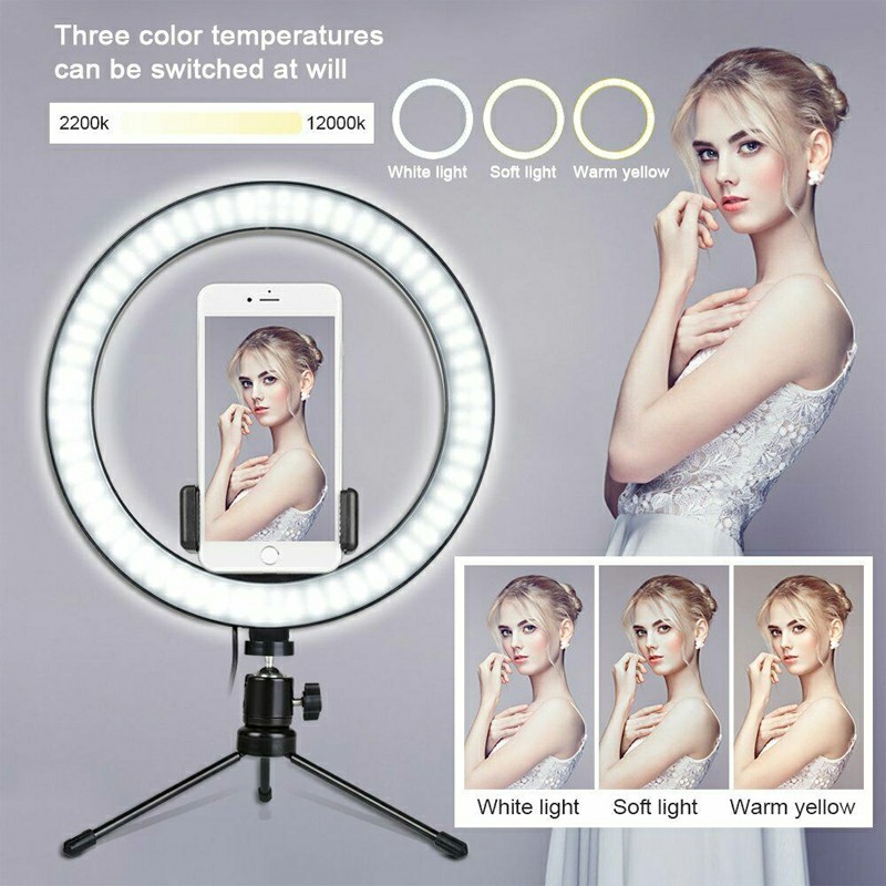 10 inch LED Ring Light Live Makeup Video Photo with Desk Tripod