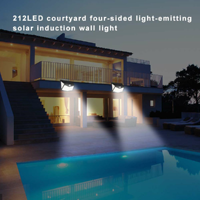 212 LED Solar Power PIR Motion Sensor Security Lamp Outdoor Garden Wall Lights