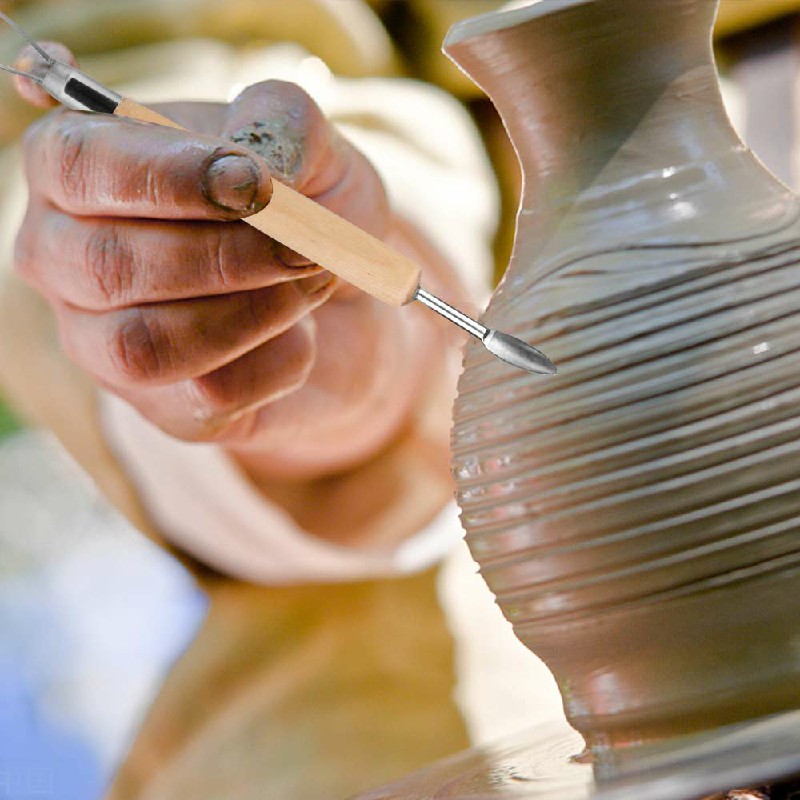 11pcs Kit Tool Polymer Clay Sculpting Ceramics Model Wood Handle Pottery Carve