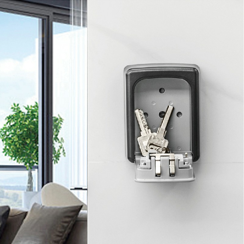 4 Digit Outdoor Security Wall Mounted Key Safe Box Code Safer Lock