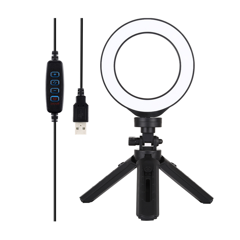 4.7 inch Dimmable LED Ring Lights + Adjustable Pocket Tripod Mount Kit with Tripod Ball Head