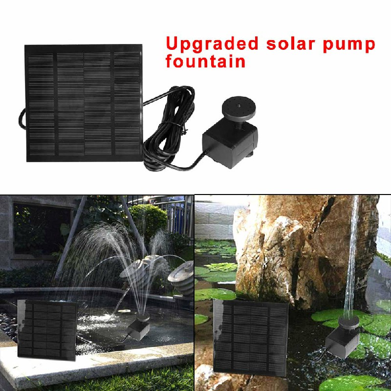 Solar Panel Powered Water Feature Plants Pump Fountain