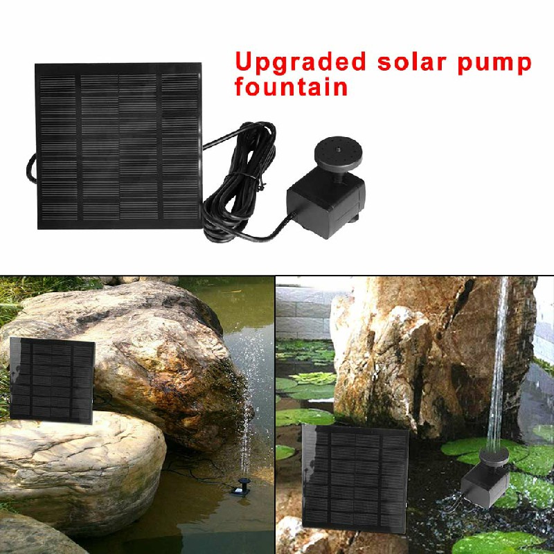 Solar Panel Powered Water Feature Plants Pump Fountain