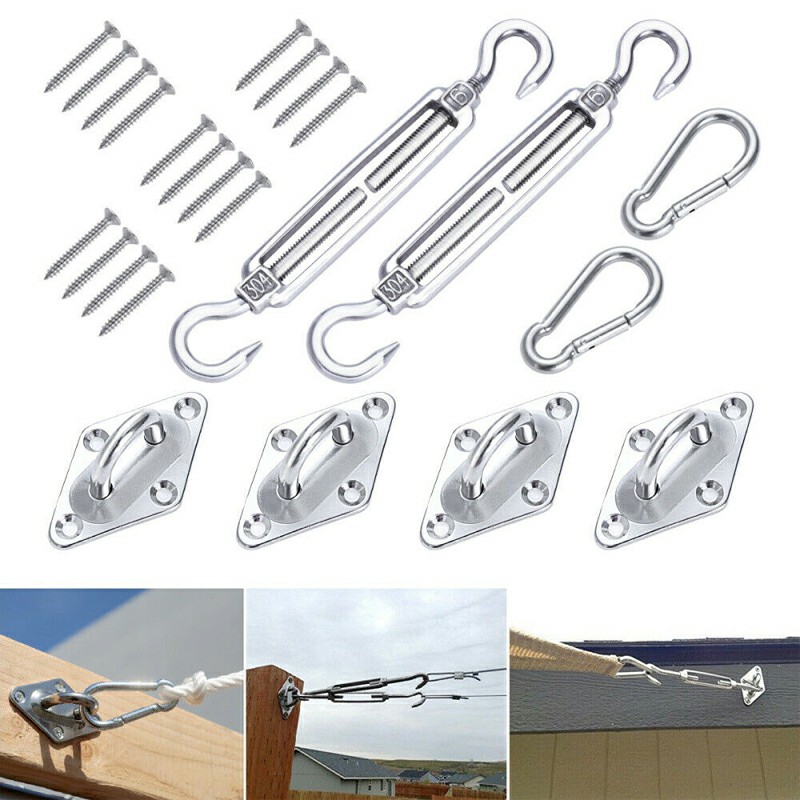 Sun Sail Shade Canopy Stainless Steel Fixing Fittings Hardware Accessory Kit